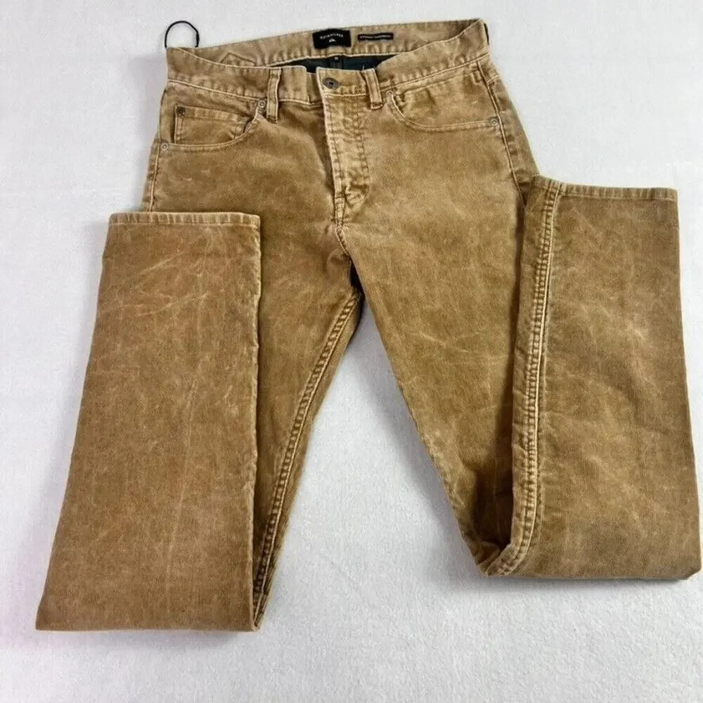 Quicksilver Jeans Pants Mens 28 Brown Straight Tapered Fit Corduroy - Picture 3 of 16